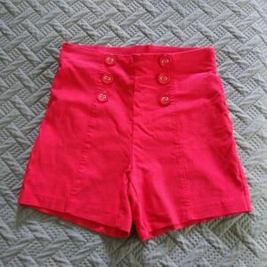 Rockabilly/Pinup red high waisted sailor shorts